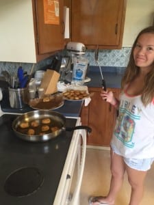 Photo of student cooking