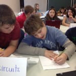 Students working in a group