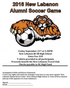 flyer with tiger holding a soccer ball