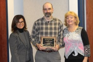 District Superintendent Dr. Gladys Cruz, Ben Long and Program Director Jane King at the ceremony honoring teachers and scientists for their participation in the 2016 Summer Research Program for STEM Teachers.
