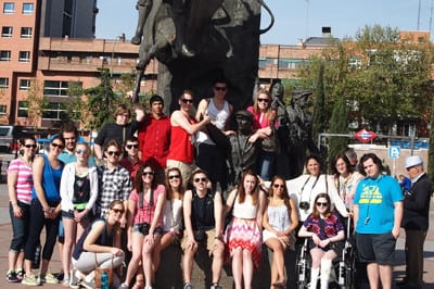 The group outside of the Plaza de Toros (Bull Ring in Madrid)
