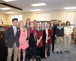 STudnets inducted in to honor society