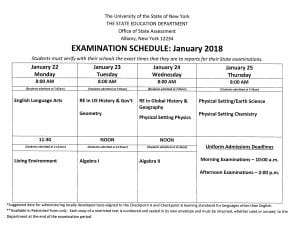photo of schedule