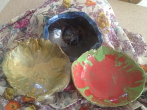 Ceramic bowls made by the art club